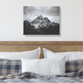 Zwart-wit besneeuwde berg afbeelding op canvas afdruk (Insitu (Slaapkamer))
