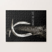 Zwart-wit bespaart de olifant legpuzzel (Horizontaal)