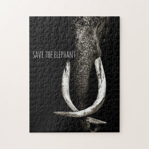 Zwart-wit bespaart de olifant legpuzzel