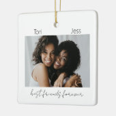 Zwart-wit Best Friends Foto Ornament (Links)