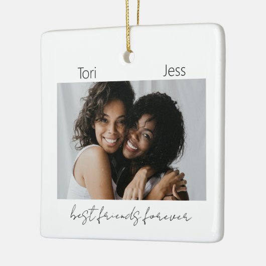 Zwart-wit Best Friends Foto Ornament (Links)