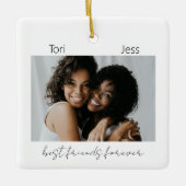 Zwart-wit Best Friends Foto Ornament (Voorkant)