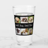 Zwart-wit Beste Hond Papa Ooit 6 Fotocollage Glas (Achterkant)