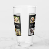Zwart-wit Beste Hond Papa Ooit 6 Fotocollage Glas (Rechts)