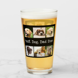 Zwart-wit Beste Hond Papa Ooit 6 Fotocollage Glas
