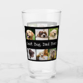 Zwart-wit Beste Hond Papa Ooit 6 Fotocollage Glas (Voorkant)