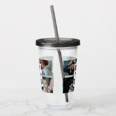 Zwart wit Beste pap ooit Aangepast Foto Afbeelding Acryl Drinkbeker (Links)