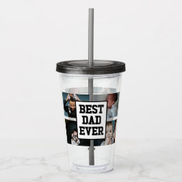 Zwart wit Beste pap ooit Aangepast Foto Afbeelding Acryl Drinkbeker