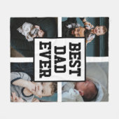 Zwart wit Beste pap ooit Aangepast Foto Afbeelding Fleece Deken (Voorkant (Horizontaal))