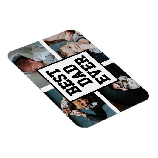 Zwart wit Beste pap ooit Aangepast Foto Afbeelding Magneet (Rechterzijde)