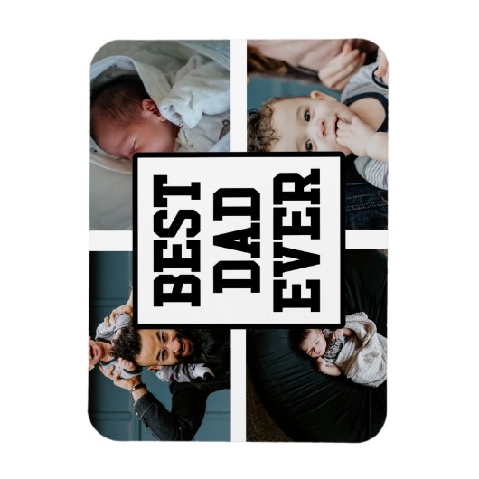 Zwart wit Beste pap ooit Aangepast Foto Afbeelding Magneet (Verticaal)