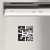 Zwart wit Beste pap ooit Aangepast Foto Afbeelding Magneet (Insitu (Vaatwasser))