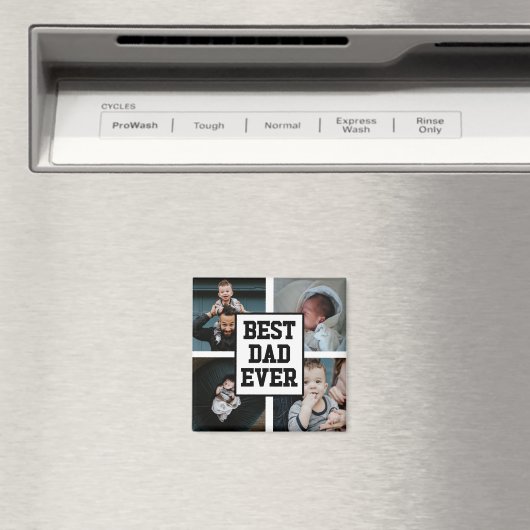 Zwart wit Beste pap ooit Aangepast Foto Afbeelding Magneet (Insitu (Vaatwasser))