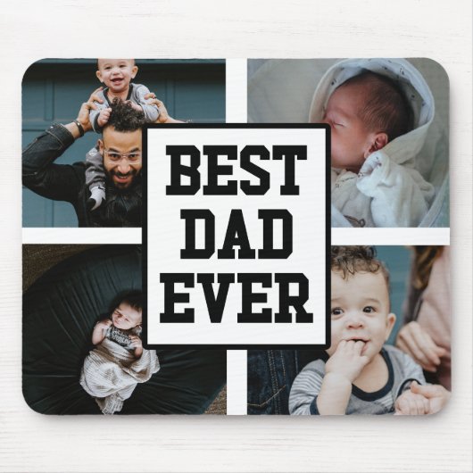 Zwart wit Beste pap ooit Aangepast Foto Afbeelding Muismat (Voorkant)