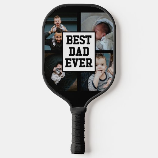 Zwart wit Beste pap ooit Aangepast Foto Afbeelding Pickleball Paddle (Achterkant)