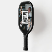 Zwart wit Beste pap ooit Aangepast Foto Afbeelding Pickleball Paddle (Links)