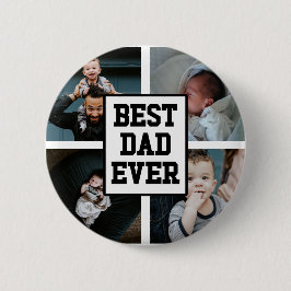 Zwart wit Beste pap ooit Aangepast Foto Afbeelding Ronde Button 5,7 Cm