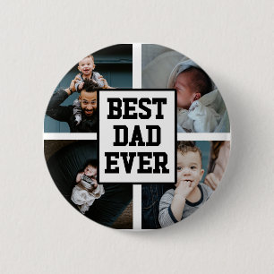 Zwart wit Beste pap ooit Aangepast Foto Afbeelding Ronde Button 5,7 Cm