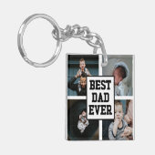 Zwart wit Beste pap ooit Aangepast Foto Afbeelding Sleutelhanger (Voorkant Links)