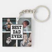 Zwart wit Beste pap ooit Aangepast Foto Afbeelding Sleutelhanger (Achterkant)
