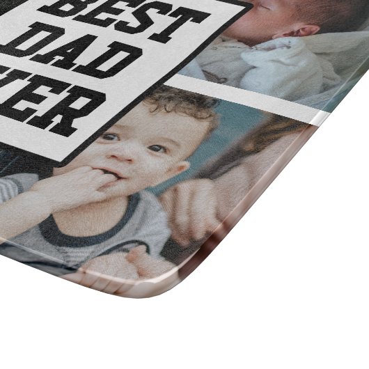 Zwart wit Beste pap ooit Aangepast Foto Afbeelding Snijplank (Hoek)