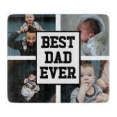 Zwart wit Beste pap ooit Aangepast Foto Afbeelding Snijplank (Voorkant)