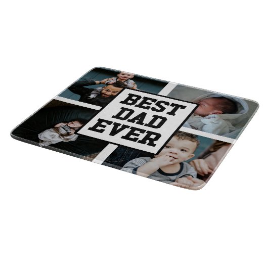 Zwart wit Beste pap ooit Aangepast Foto Afbeelding Snijplank (Hoek)