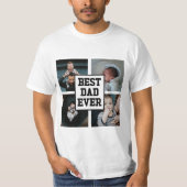 Zwart wit Beste pap ooit Aangepast Foto Afbeelding T-shirt (Voorkant)