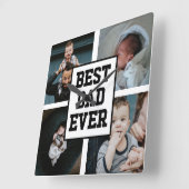 Zwart wit Beste pap ooit Aangepast Foto Afbeelding Vierkante Klok (Hoek)