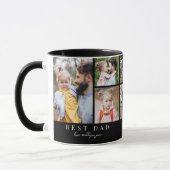 Zwart Wit Beste Papa Foto Collage Mok (Links)