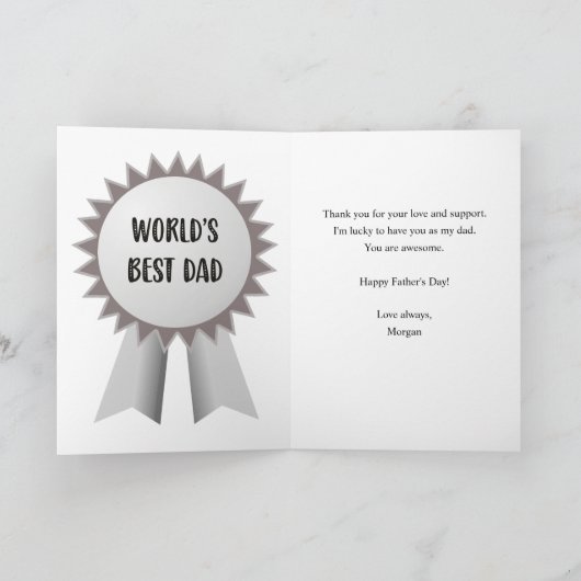 Zwart-wit beste papa ooit blij Vaderdag Kaart (Binnen)