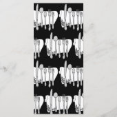 Zwart-wit bestek ontwerp menu 4x9 inch (Achterkant)
