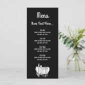 Zwart-wit bestek ontwerp menu 4x9 inch (Staand voorkant)