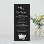 Zwart-wit bestek ontwerp menu 4x9 inch (Staand voorkant)