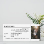 Zwart-wit bestemming bruiloft met foto kaart (Staand voorkant)