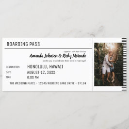 Zwart-wit bestemming bruiloft met foto kaart