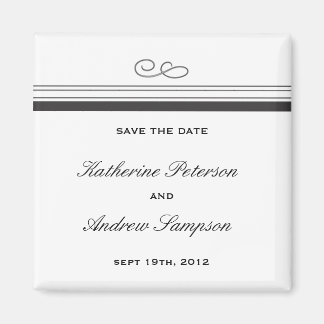 Zwart-wit Bewaar de datum bruiloft magneet