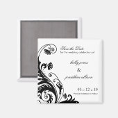 Zwart-wit Bewaar de datum bruiloft magneet (Voorkant / Achterkant)