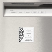 Zwart-wit Bewaar de datum bruiloft magneet (Insitu (Vaatwasser))