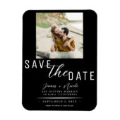 Zwart & Wit Bewaar de datum Foto Bruiloft Magneet (Verticaal)