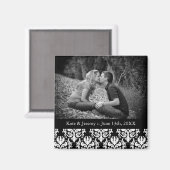Zwart-wit Bewaar de datum Foto Bruiloft Magnet (Voorkant / Achterkant)