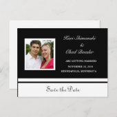 Zwart-wit Bewaar de datum met foto Aankondigingskaart (Voorkant / Achterkant)