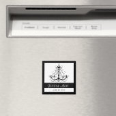 Zwart Wit Bewaar de datum Namen Bruiloft Magneten (Insitu (Vaatwasser))