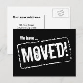 Zwart-wit bewegende briefkaarten met stempelontwer (Voorkant / Achterkant)