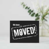 Zwart-wit bewegende briefkaarten met stempelontwer (Staand voorkant)