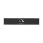 Zwart-wit bewerkbaar kleurenmonogram Weddenschap I Uitnodigingen Wikkel (Vlak)