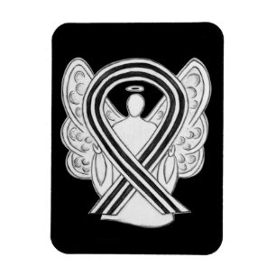 Zwart-wit bewustzijn Ribbon Angel Art Magnetten Magneet