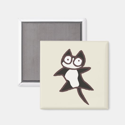 Zwart-wit Bicolor Kat Magneet (Voorkant / Achterkant)