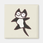 Zwart-wit Bicolor Kat Magneet (Voorkant)