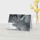 Zwart-wit bidden Baby handen Kaart (Gele Bloem)